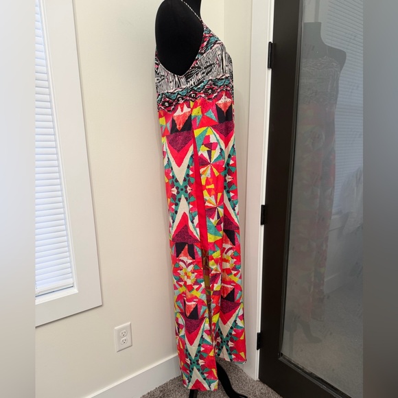 Boston Proper Multicolor Halter Maxi Dress Beach, summer, vacation, resort - Picture 3 of 16